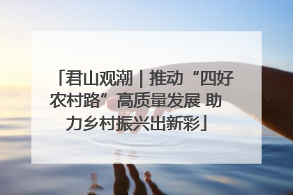 君山观潮｜推动“四好农村路”高质量发展 助力乡村振兴出新彩