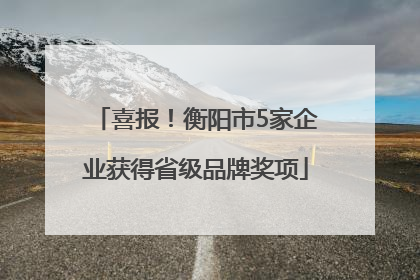 喜报！衡阳市5家企业获得省级品牌奖项