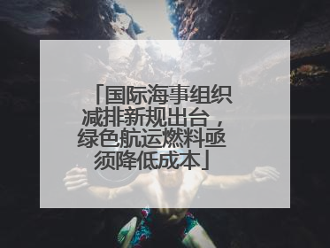 国际海事组织减排新规出台，绿色航运燃料亟须降低成本