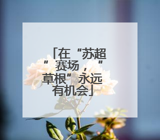 在“苏超”赛场，“草根”永远有机会