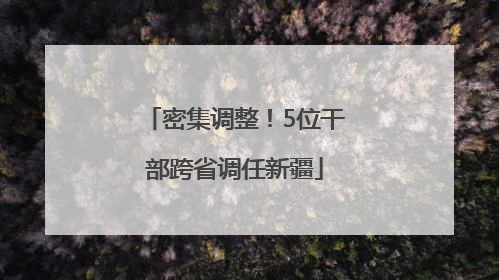 密集调整！5位干部跨省调任新疆