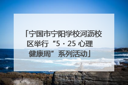 宁国市宁阳学校河沥校区举行“5・25 心理健康周”系列活动