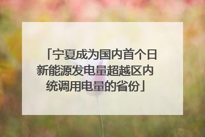宁夏成为国内首个日新能源发电量超越区内统调用电量的省份