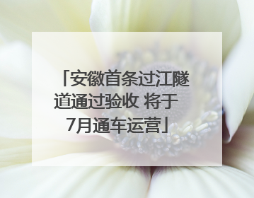 安徽首条过江隧道通过验收 将于7月通车运营