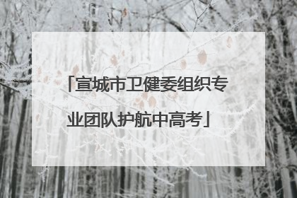 宣城市卫健委组织专业团队护航中高考