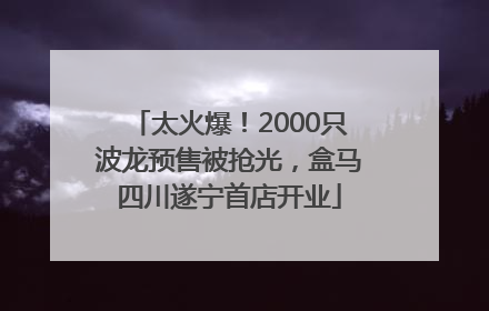 太火爆！2000只波龙预售被抢光，盒马四川遂宁首店开业
