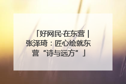 好网民·在东营｜张泽琦：匠心绘就东营“诗与远方”