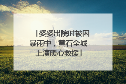 婆婆出院时被困暴雨中，黄石全城上演暖心救援