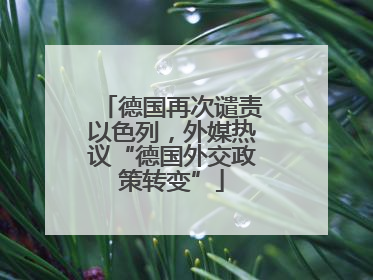 德国再次谴责以色列，外媒热议“德国外交政策转变”