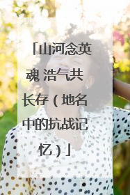 山河念英魂 浩气共长存（地名中的抗战记忆）