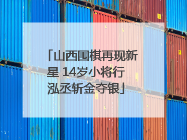 山西围棋再现新星 14岁小将行泓丞斩金夺银