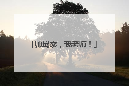 帅蜀黍，我老师！
