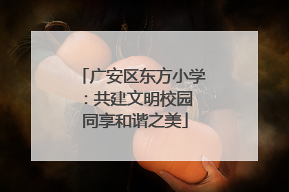 广安区东方小学：共建文明校园 同享和谐之美