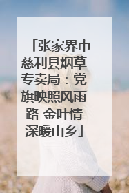 张家界市慈利县烟草专卖局：党旗映照风雨路 金叶情深暖山乡