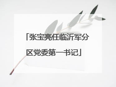 张宝亮任临沂军分区党委第一书记