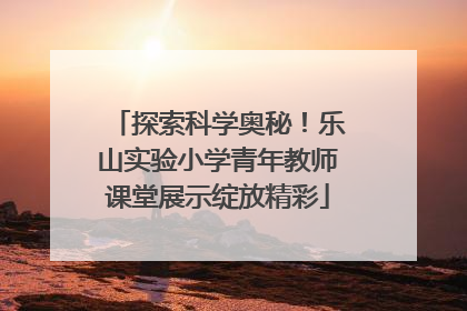 探索科学奥秘！乐山实验小学青年教师课堂展示绽放精彩