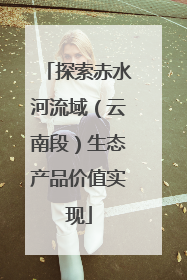 探索赤水河流域（云南段）生态产品价值实现