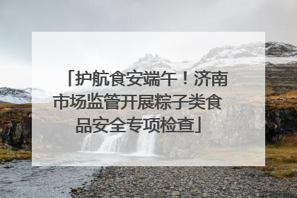护航食安端午！济南市场监管开展粽子类食品安全专项检查