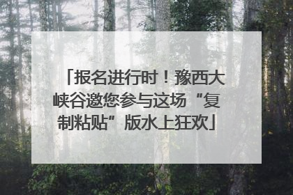 报名进行时！豫西大峡谷邀您参与这场“复制粘贴”版水上狂欢