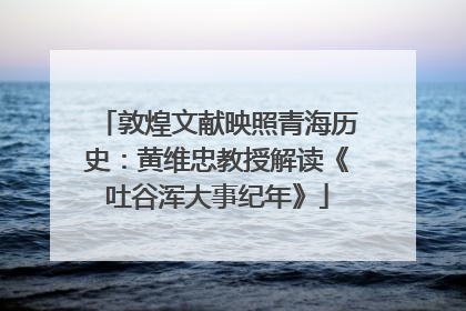 敦煌文献映照青海历史：黄维忠教授解读《吐谷浑大事纪年》
