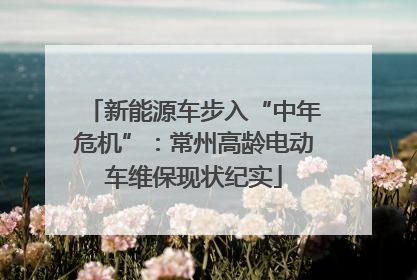 新能源车步入“中年危机”：常州高龄电动车维保现状纪实