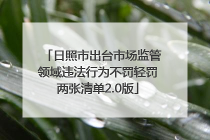 日照市出台市场监管领域违法行为不罚轻罚两张清单2.0版