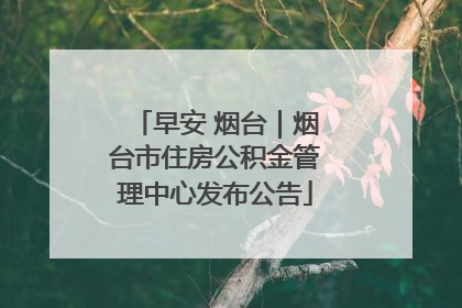早安 烟台｜烟台市住房公积金管理中心发布公告