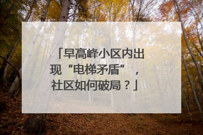 早高峰小区内出现“电梯矛盾”，社区如何破局？