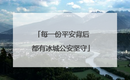 每一份平安背后 都有冰城公安坚守