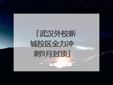 武汉外校新城校区全力冲刺9月封顶