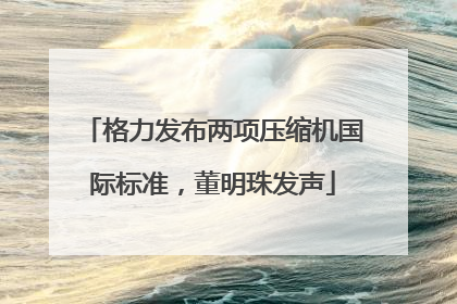 格力发布两项压缩机国际标准，董明珠发声