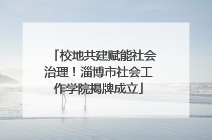 校地共建赋能社会治理！淄博市社会工作学院揭牌成立