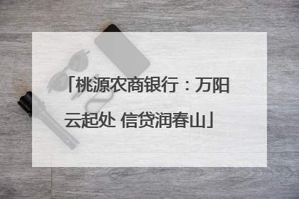 桃源农商银行：万阳云起处 信贷润春山