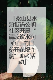 梁山县水泊街道公明社区开展“清凉饮水润心田 向日葵开花祝夺魁”助考活动