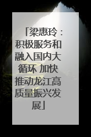 梁惠玲：积极服务和融入国内大循环 加快推动龙江高质量振兴发展