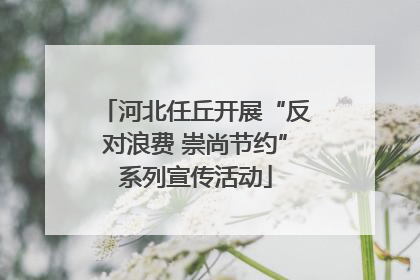 河北任丘开展“反对浪费 崇尚节约”系列宣传活动