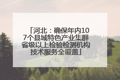 河北：确保年内107个县域特色产业集群省级以上检验检测机构技术服务全覆盖