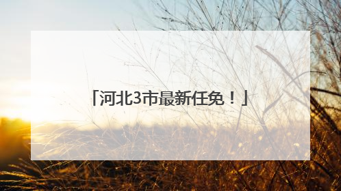 河北3市最新任免！