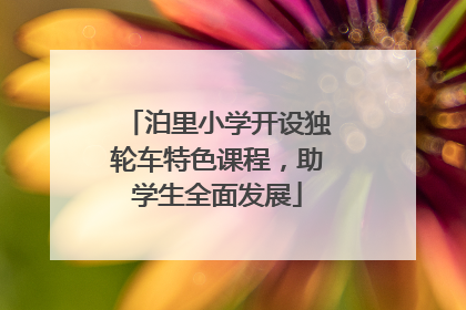 泊里小学开设独轮车特色课程，助学生全面发展