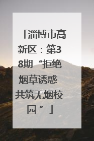 淄博市高新区：第38期“拒绝烟草诱惑 共筑无烟校园 ”