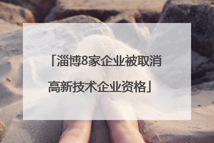 淄博8家企业被取消高新技术企业资格