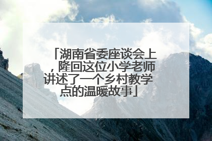 湖南省委座谈会上，隆回这位小学老师讲述了一个乡村教学点的温暖故事