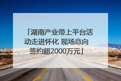 湖南产业带上平台活动走进怀化 现场意向签约超2000万元