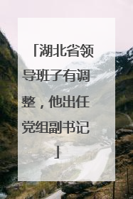 湖北省领导班子有调整，他出任党组副书记