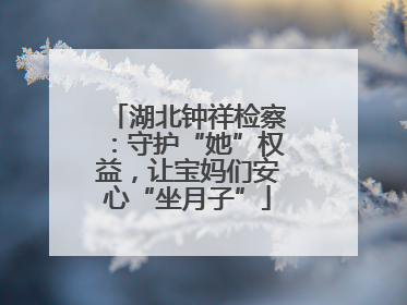 湖北钟祥检察：守护“她”权益，让宝妈们安心“坐月子”