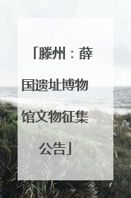 滕州：薛国遗址博物馆文物征集公告