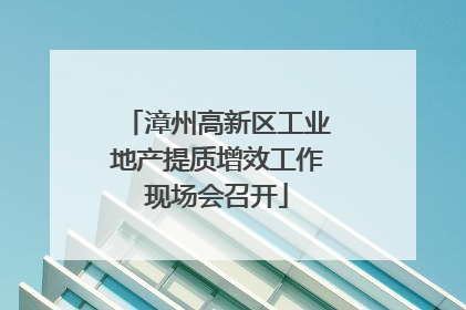 漳州高新区工业地产提质增效工作现场会召开