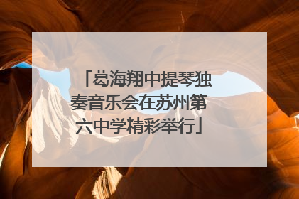 葛海翔中提琴独奏音乐会在苏州第六中学精彩举行