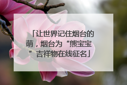 让世界记住烟台的萌，烟台为“熊宝宝”吉祥物在线征名