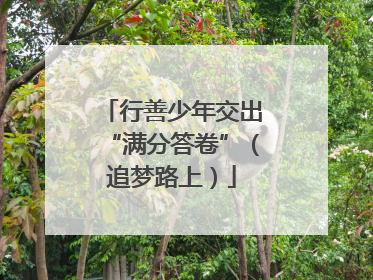 行善少年交出“满分答卷”（追梦路上）